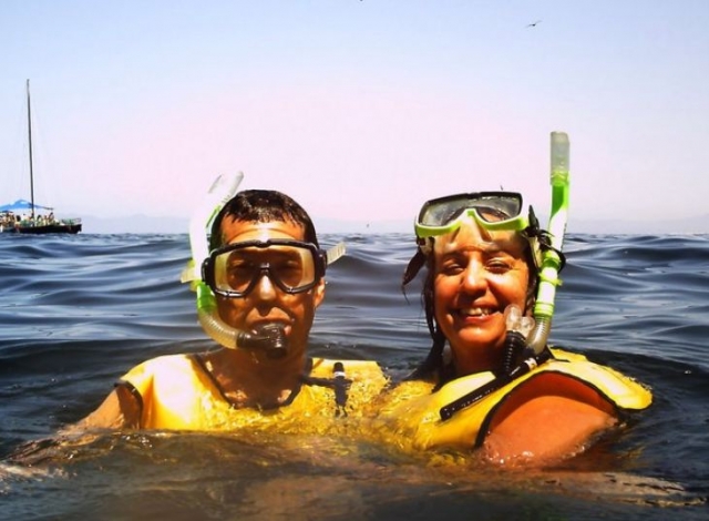 Pareja de snorkel